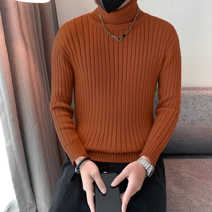 Herren Hochwertiger Strickpullover mit Stehkragen Echo Archiv