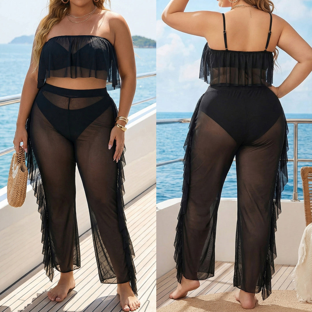 Damen eleganter Strand-Bikini-Set mit fransigen Akzenten Echo Archiv