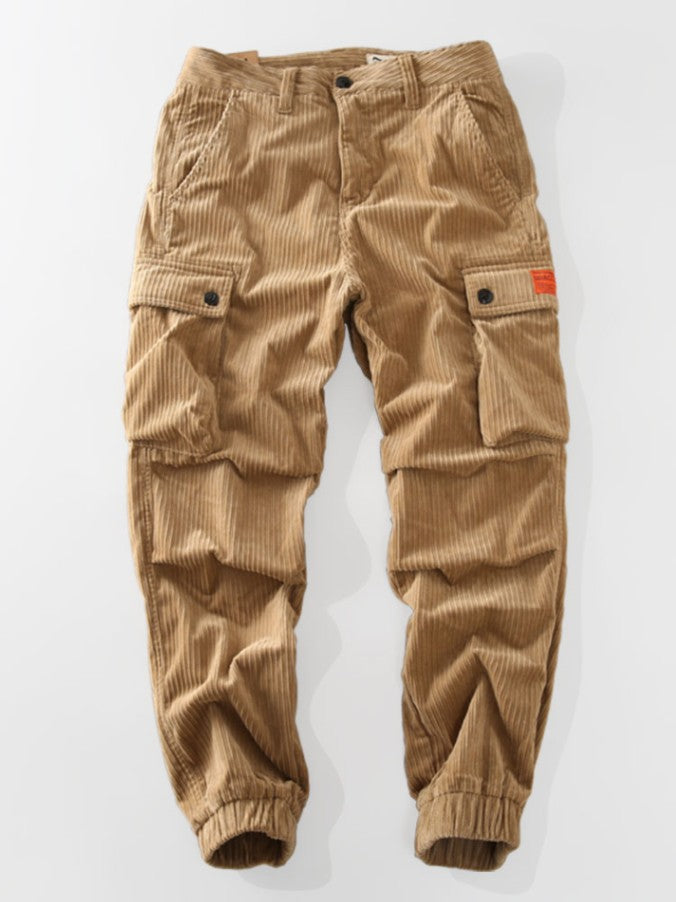 Herren Cargo-Hose aus angenehmem Cord-Material mit praktischen Taschen Echoarchiv