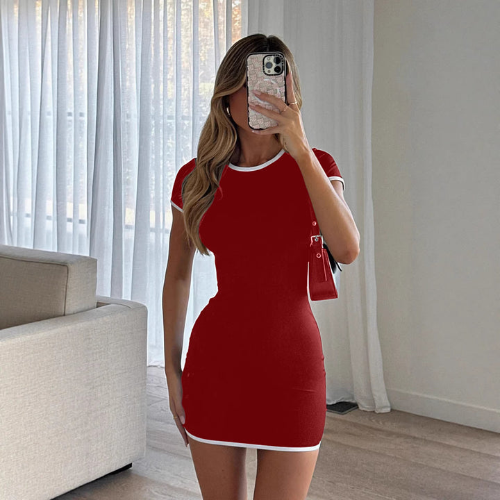 Damen figurbetontes Minikleid mit kontrastierenden Bändchen Echo Archiv