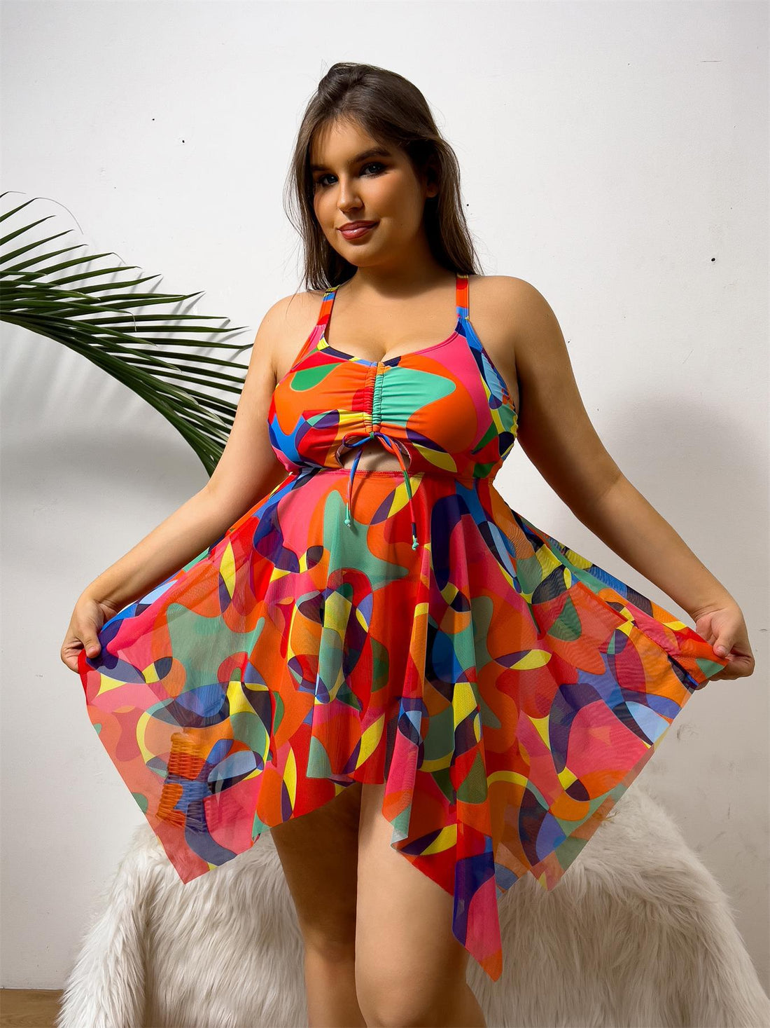 Damen Strandkleid mit lässigem Wickeldesign – Lunéa