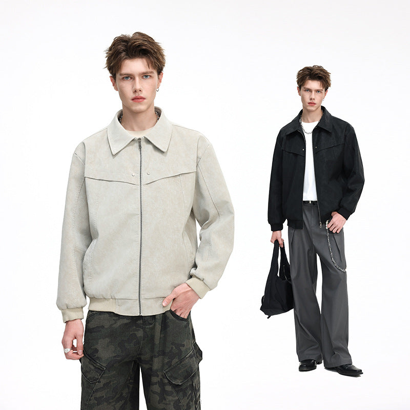 Herren Leichte Harrington‑Jacke im Overshirt‑Stil mit Rippbündchen Echo Archiv