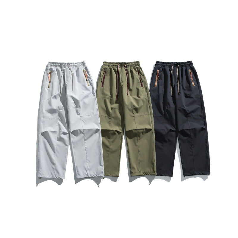 Herren Cargo-Hose mit elastischem Bund, Knie-Paneelen und Reißverschluss-Saum Echoarchiv