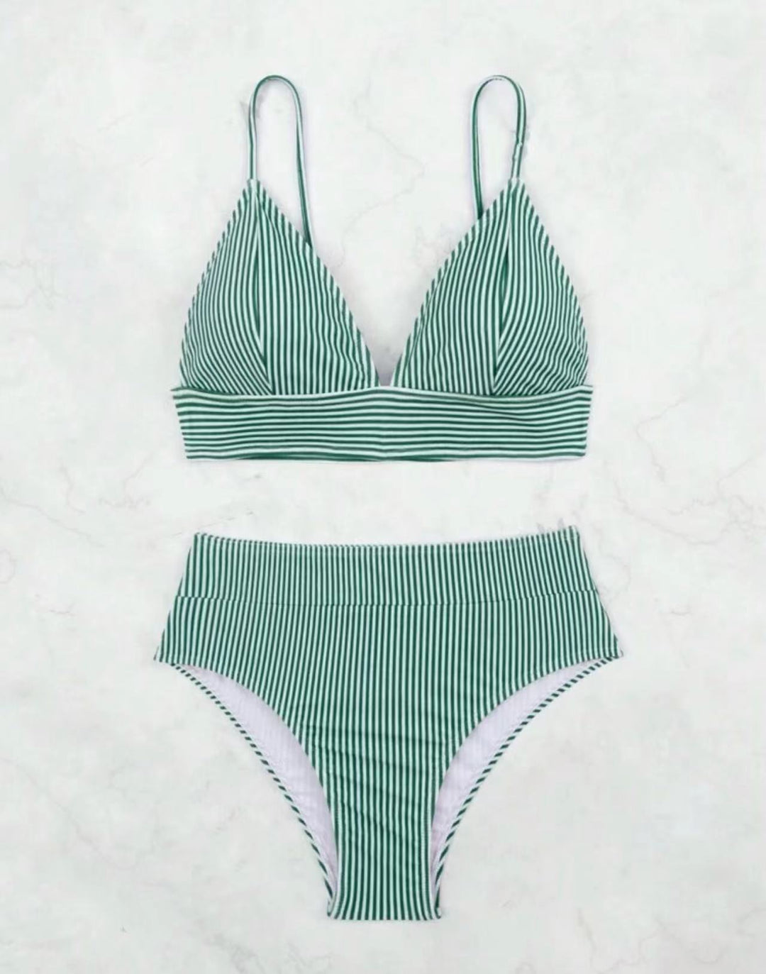 Damen Hochgeschnittener Bikini mit elegantem Streifenmuster Echo Archiv