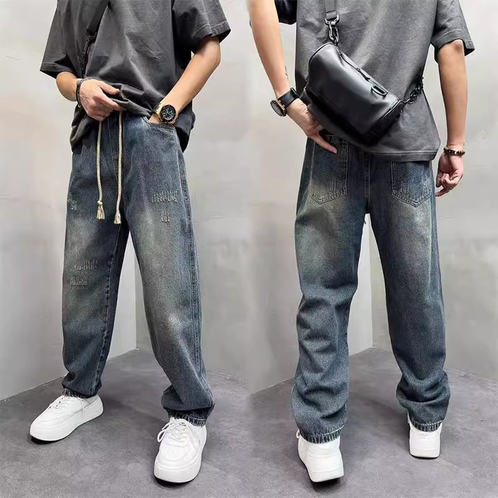 Herren Lässige Distressed Jeans mit weitem Schnitt Echoarchiv
