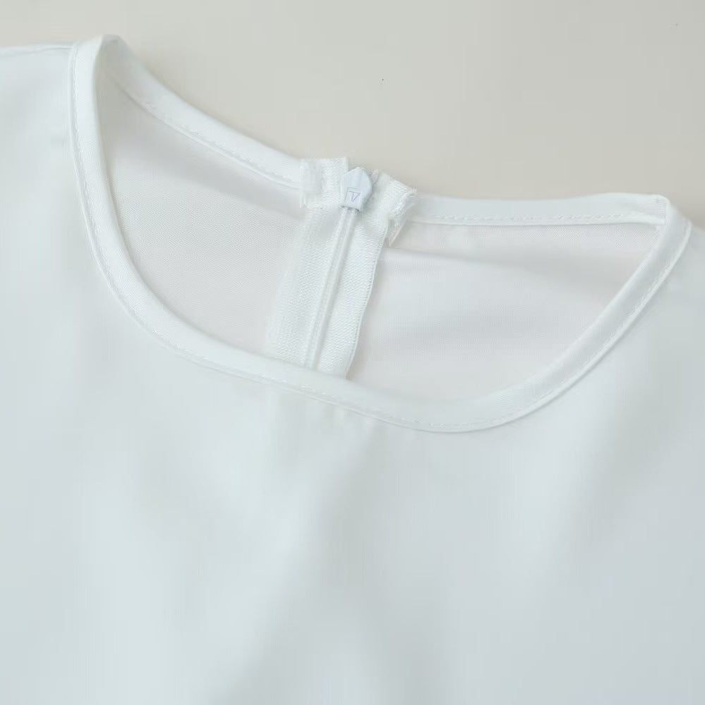 Damen Langärmlige Bluse mit Taillenband und Spitzenbesatz Echoarchiv