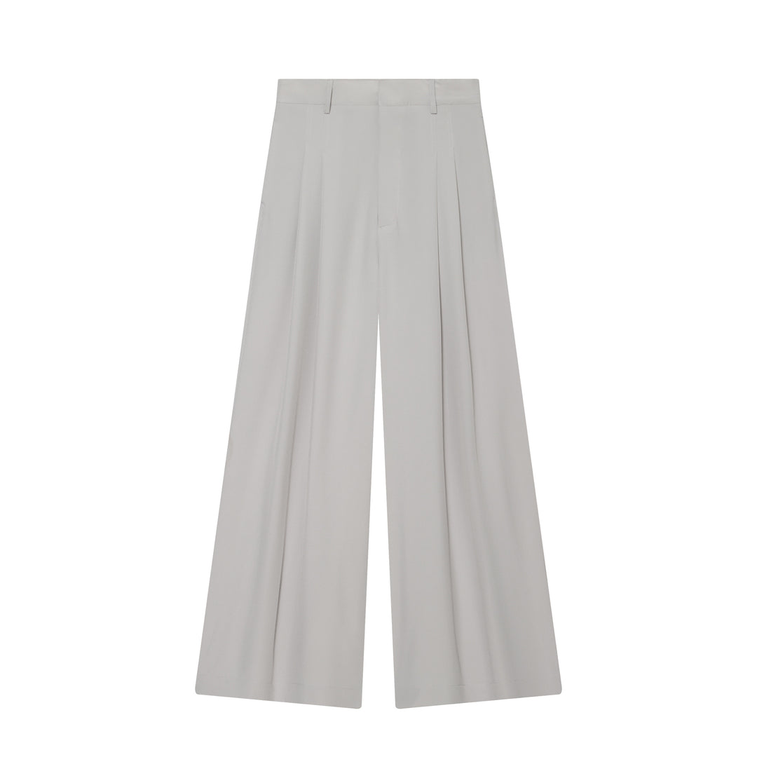 Damen hochtaillierte weite Bundfalten-Hose mit weitem Bein und Bügelfalte – Avélisse