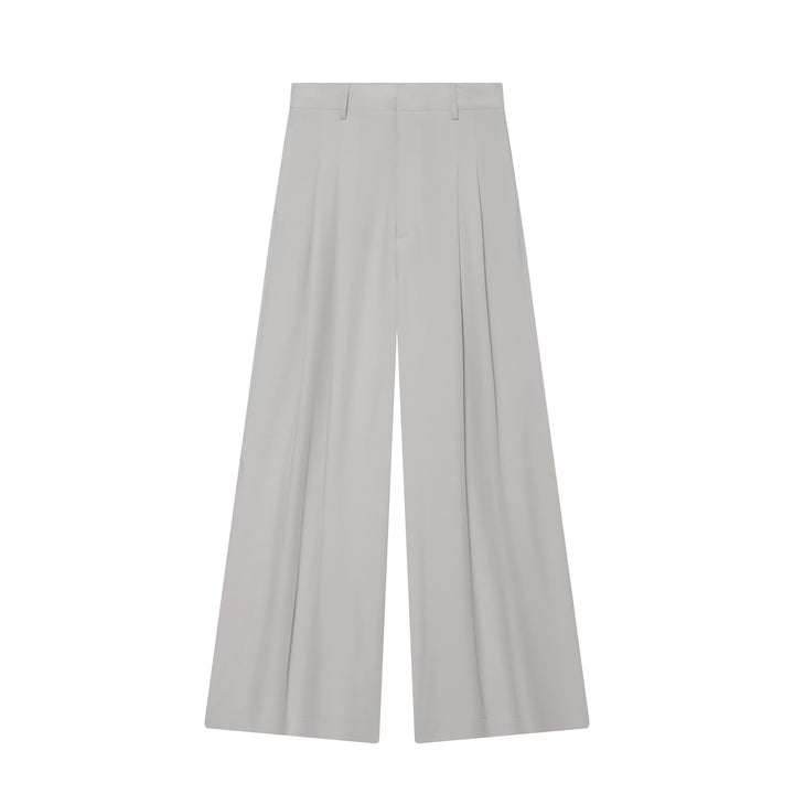 Damen hochtaillierte weite Bundfalten-Hose mit weitem Bein und Bügelfalte – Avélisse