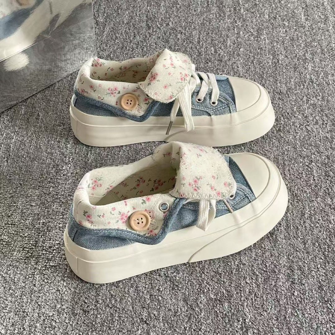 Damen Sneakers mit modischer Knopf-Details und innovativer Gummisohle Echo Archiv