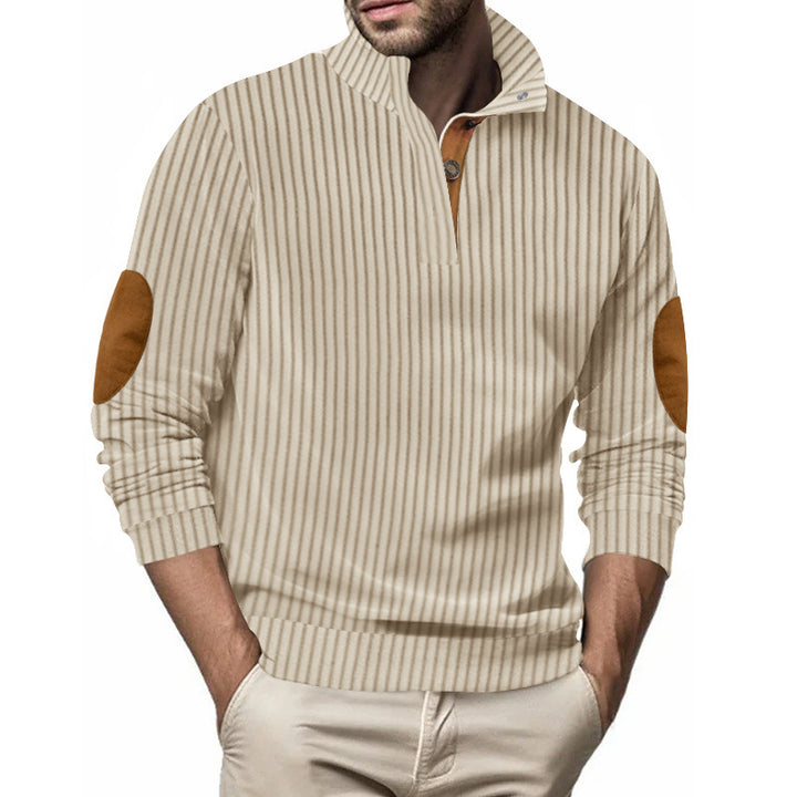 Herren Stepppullover mit strukturiertem Design und Kontrast-Patches Echoarchiv