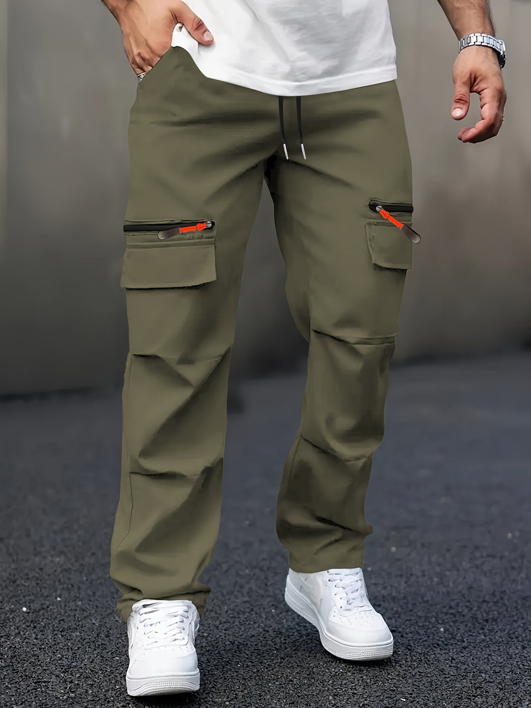 Herren Cargo-Jogginghose mit Zipper‑Utility‑Taschen Echo Archiv