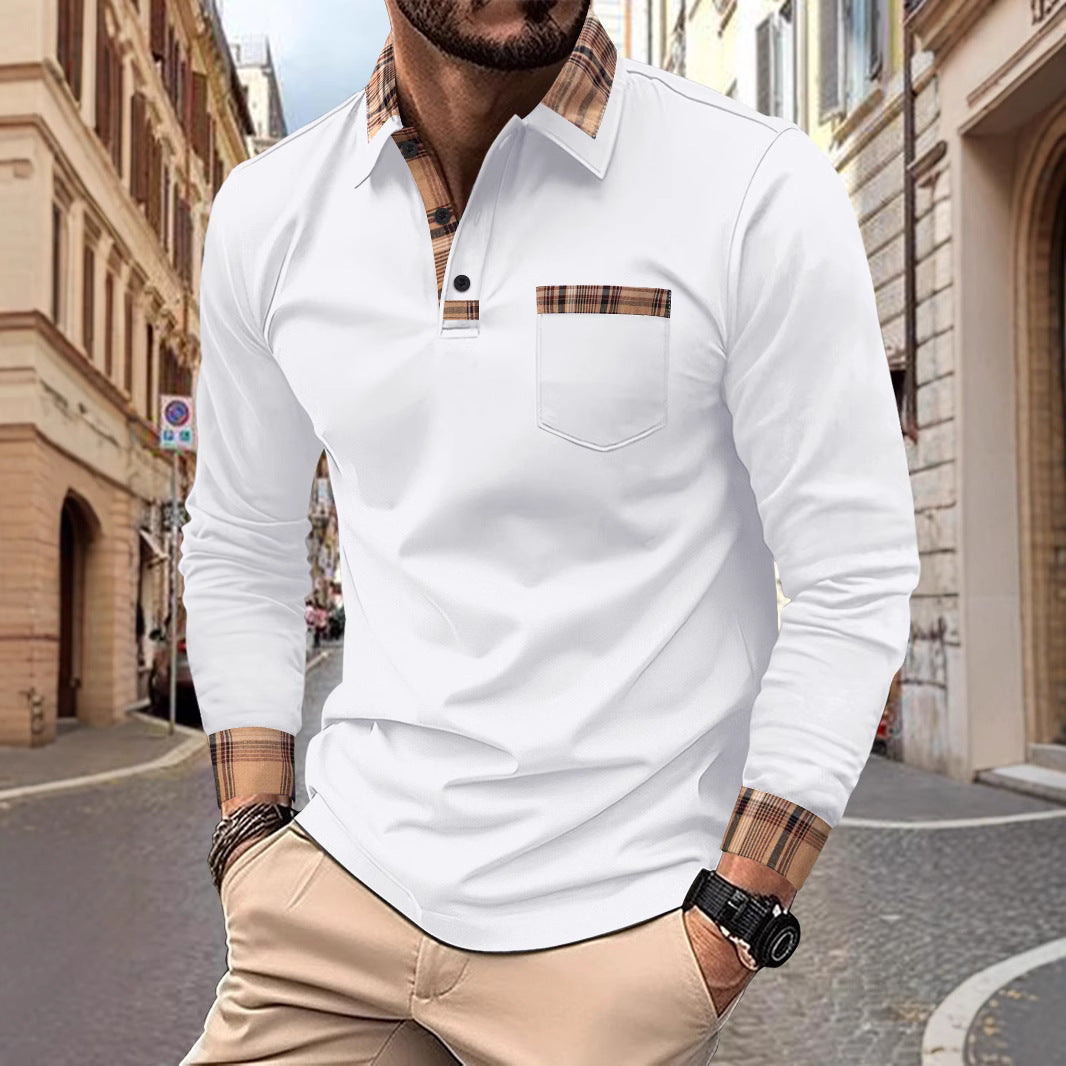 Herren Poloshirt mit Kontrastkragen und modischen Akzenten Echoarchiv