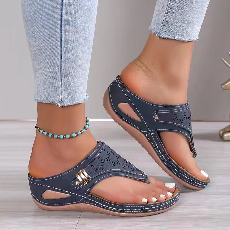 Damen nan ergonomische orthopädische Zehensteg-Sandalen mit gepolstertem Fußbett Echo Archiv