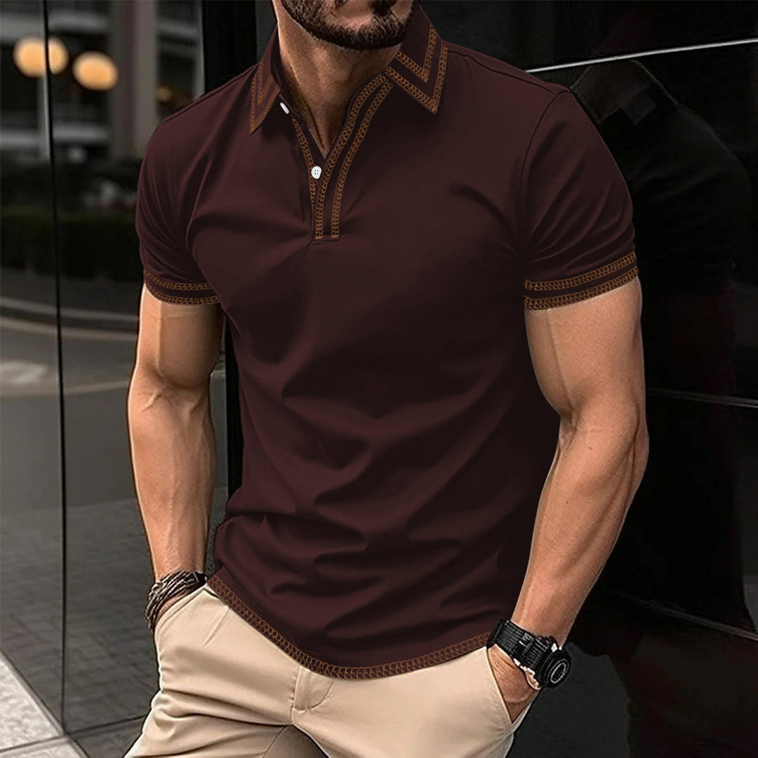 Stylisches Herren-Poloshirt mit trendigen Stickdetails Echoarchiv