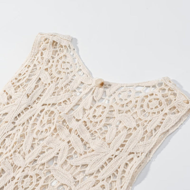 Damen Spitzenoberteil mit asymmetrischem Saum und floralen Mustern Echo Archiv