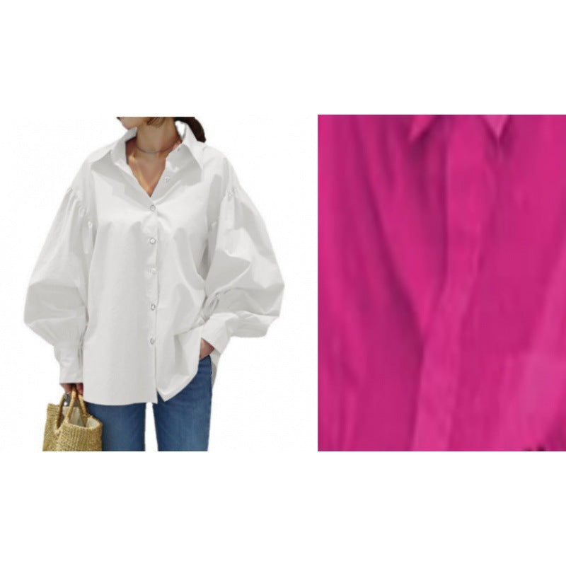 Damen Oversize-Bluse mit Ballonärmeln und Hemdkragen Echo Archiv