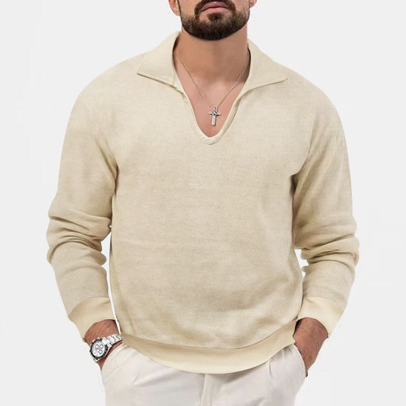 Herren modischer V-Ausschnitt Pullover mit strukturiertem Design Echoarchiv