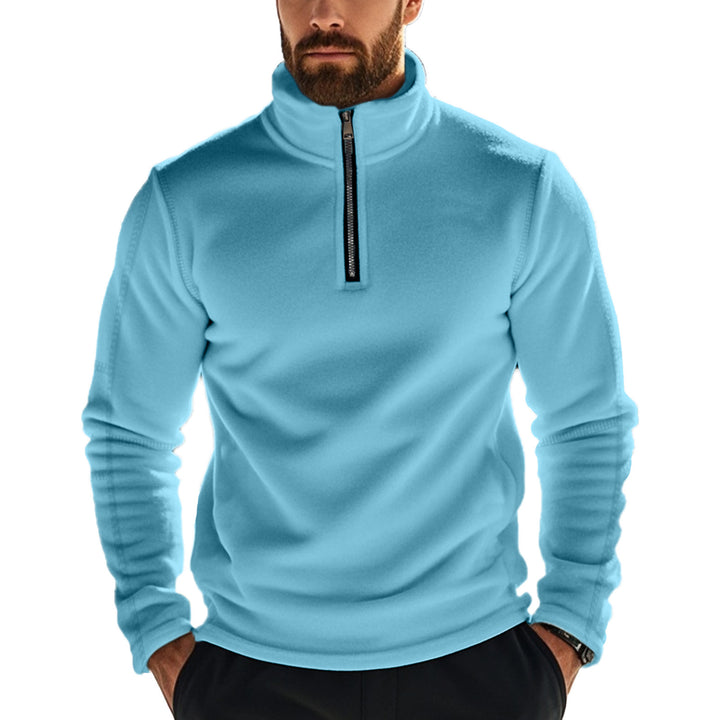 Herren Fleece-Pullover mit hohem Kragen und praktischer Reißverschlussöffnung Echoarchiv