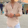 Herren Langarmshirt mit modernem V-Ausschnitt und eleganter Passform Echoarchiv