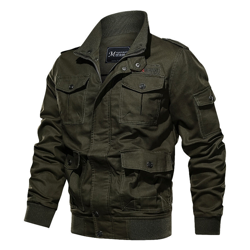 Herren Robust-Canvas Fliegerblouson mit Utility‑Taschen und Strickbündchen Echo Archiv