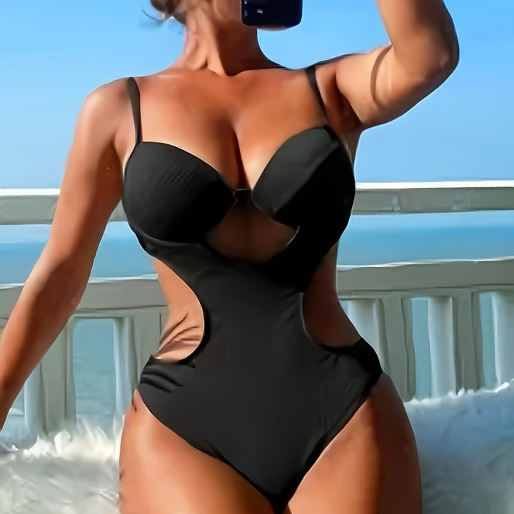 Damen Einteiler Badeanzug mit elegantem Cut-Out-Design und verstellbaren Trägern Echo Archiv
