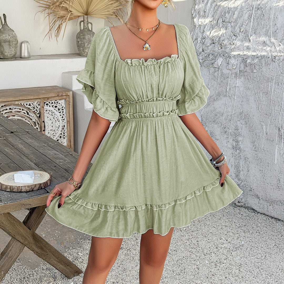 Damen romantisches Rüschensommerkleid mit elastischem Taillenbund Echo Archiv