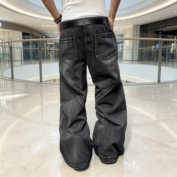 Damen Modische Baggy-Jeans mit einzigartigen Nähte Echoarchiv