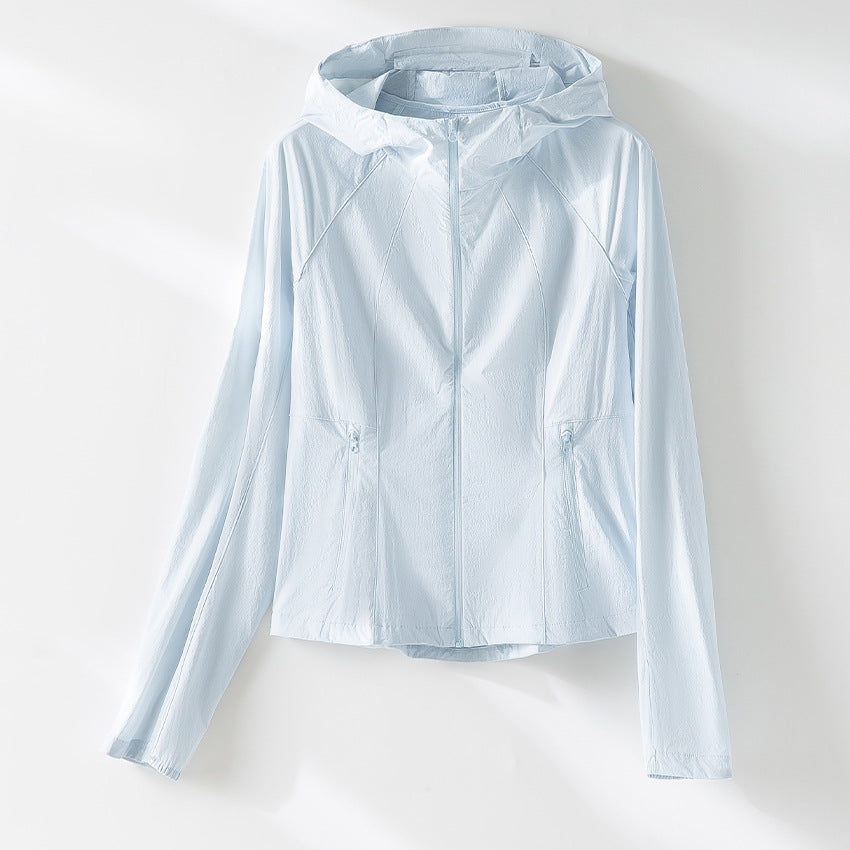 Damen Ultraleichte atmungsaktive Kapuzenjacke mit Raglanärmeln und Reißverschlusstaschen Echoarchiv