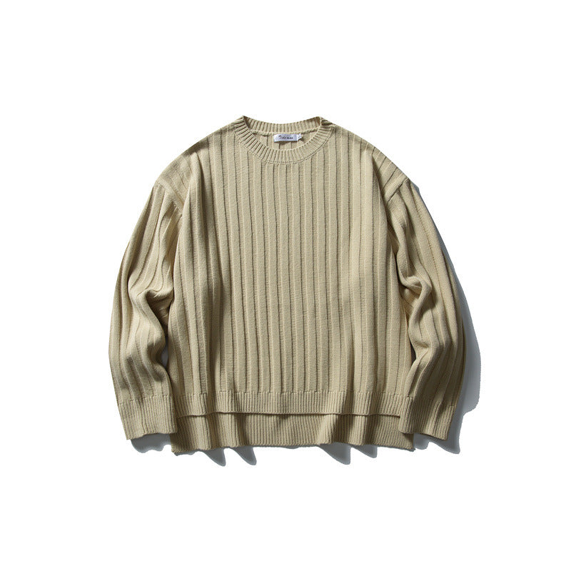 Unisex Grobstrick-Pullover mit breitem Rippmuster und weitem Schnitt Echoarchiv