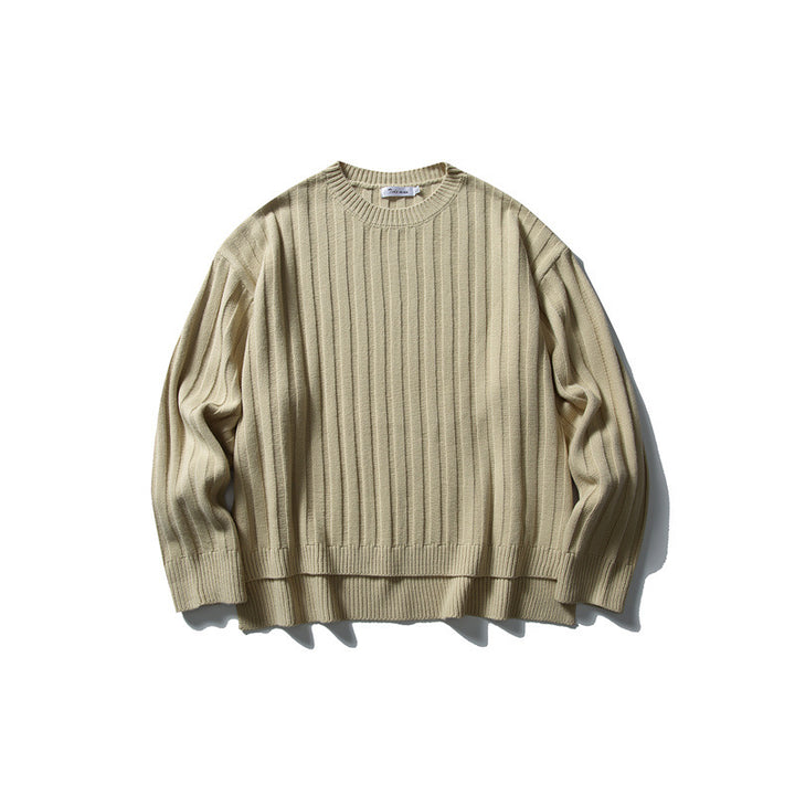Unisex Grobstrick-Pullover mit breitem Rippmuster und weitem Schnitt Echoarchiv