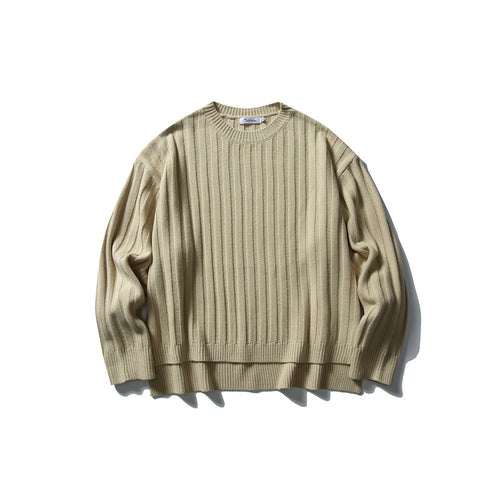 Unisex Grobstrick-Pullover mit breitem Rippmuster und weitem Schnitt Echoarchiv