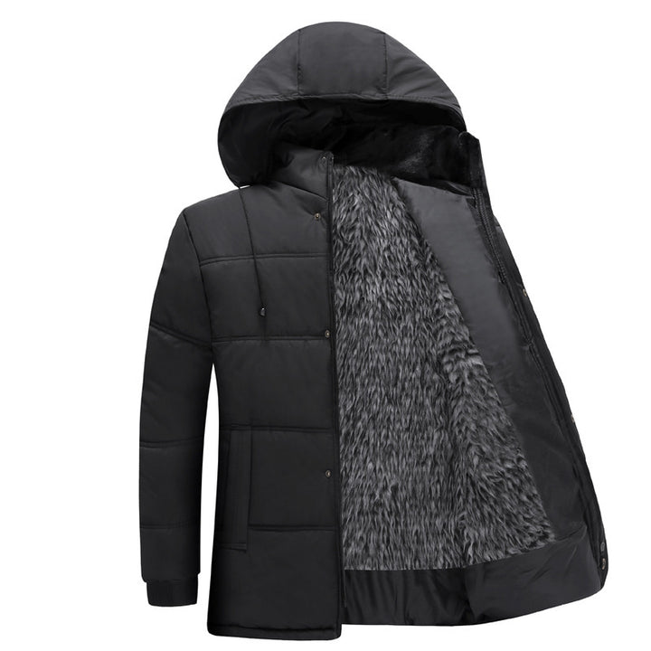 Herren gefütterte Winterjacke mit isolierender Kapuze und weichem Innenfutter Echoarchiv