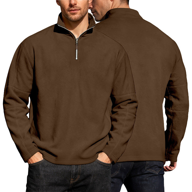 Herren Thermo-Fleece-Halbzip-Pullover mit Stehkragen Echoarchiv