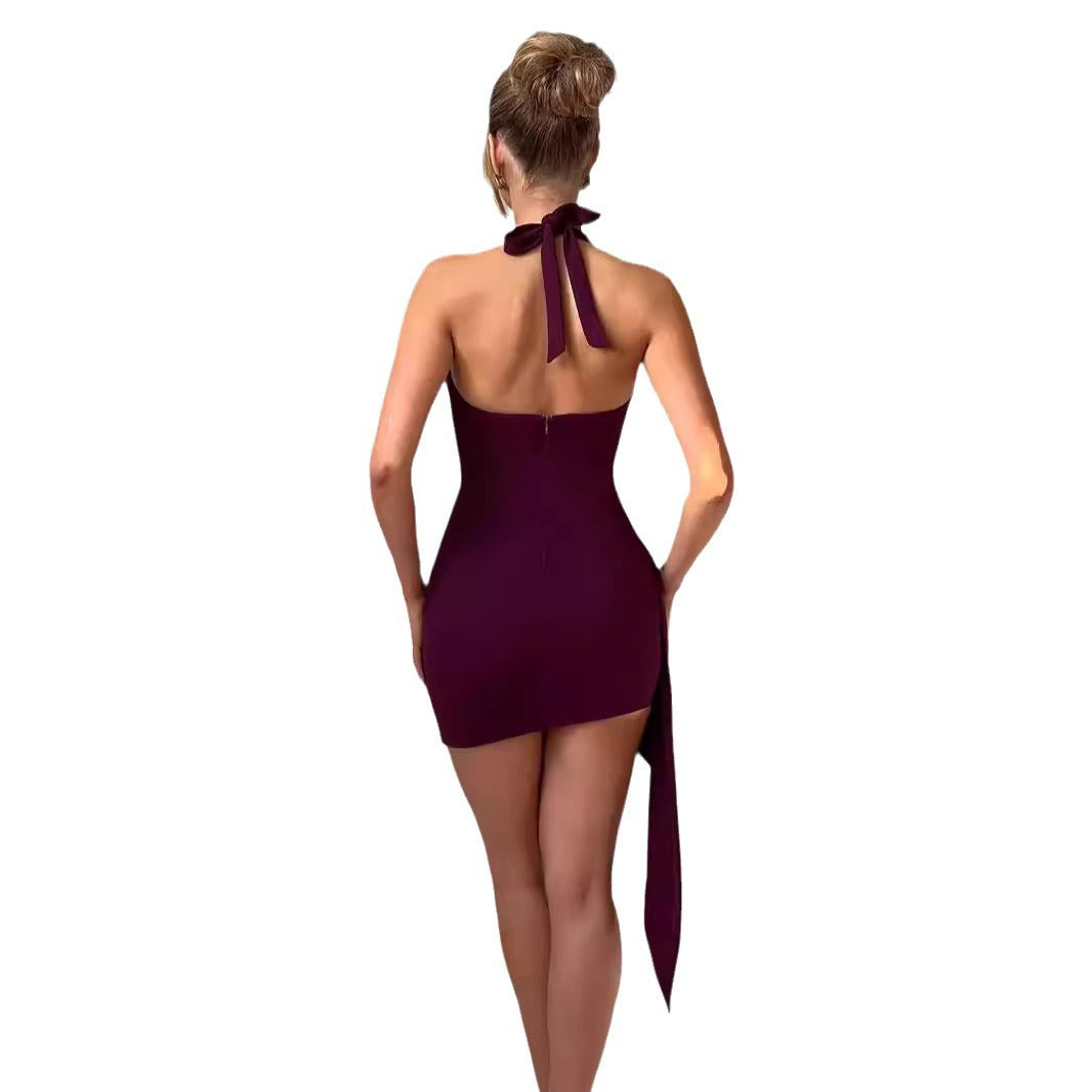 Damen Wickelkleid mit tiefem V-Ausschnitt und seitlichem Rüschendetail Echo Archiv