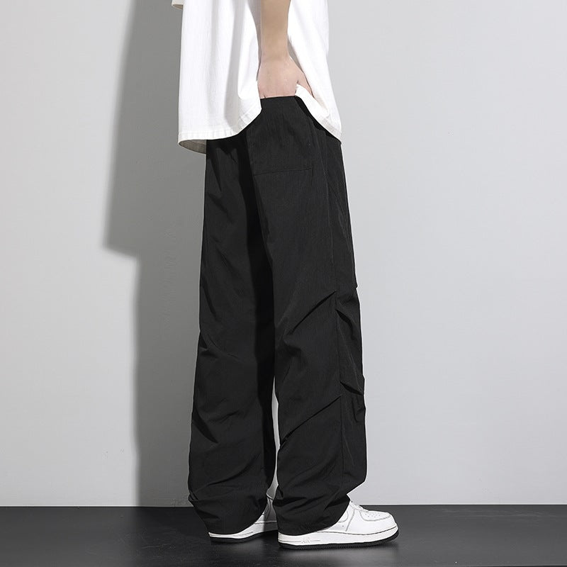 Herren Utility-Cargo-Loungehose mit Tunnelzugbund, Mehrfachtaschen & weitem Bein Echoarchiv