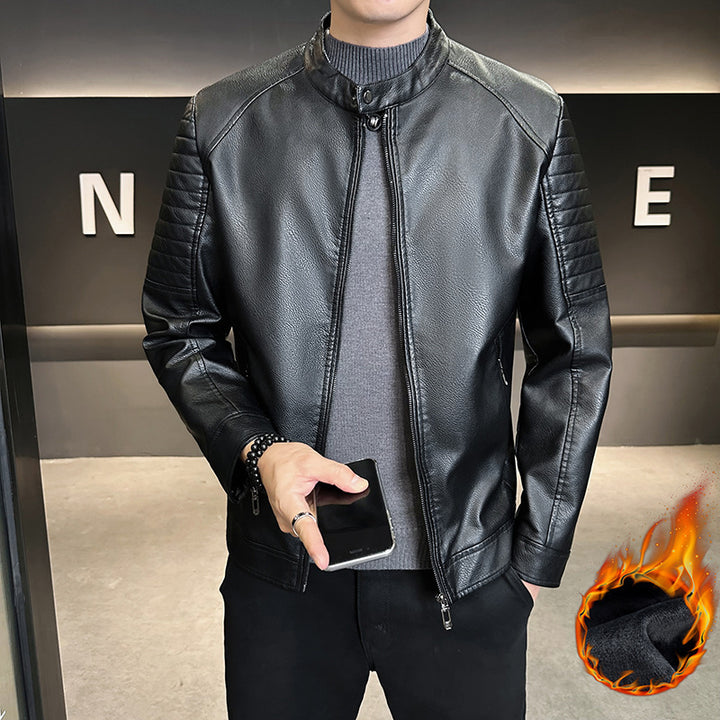 Herren Stylische Kunstlederjacke mit Steppdetails Echo Archiv