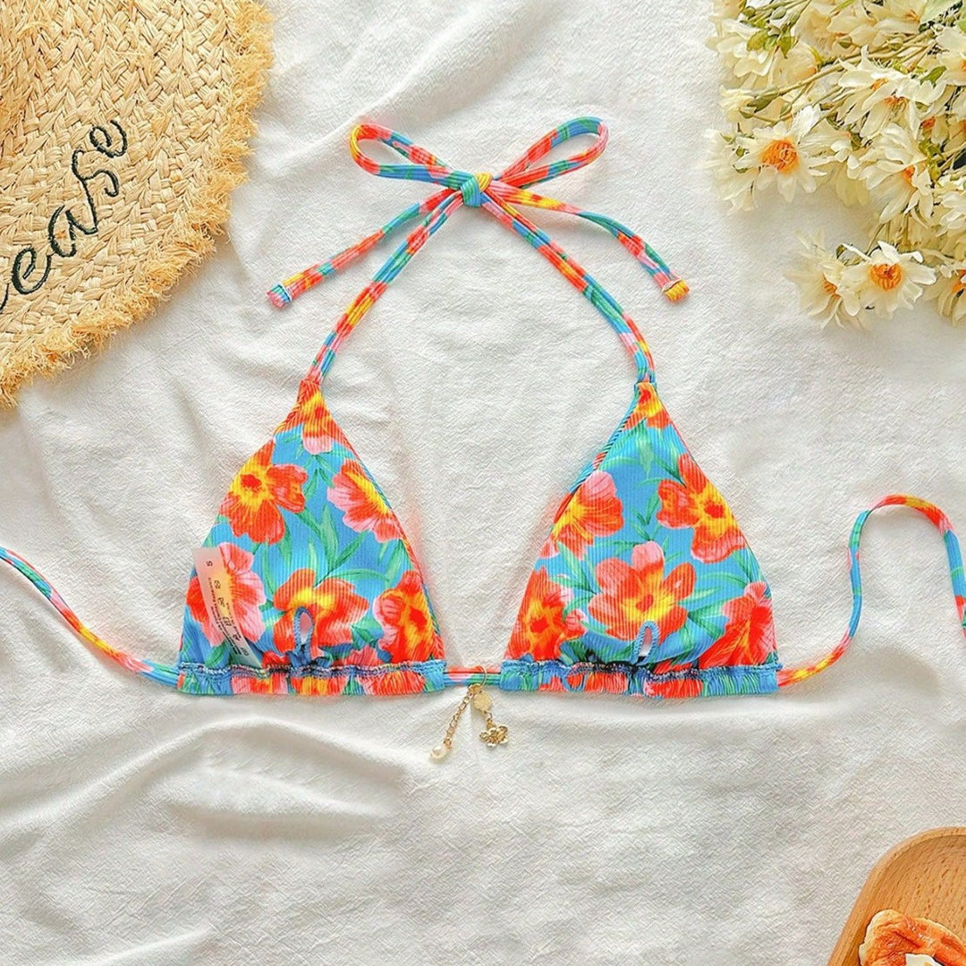 Damen Hochgeschnittener Bikini mit seitlichen Bindebändern Echo Archiv