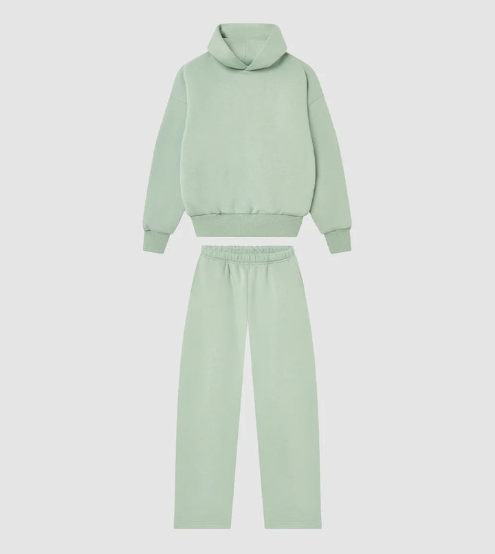 Unisex gemütliches Loungewear-Set mit hohem Rollkragen, relaxed-fit Sweatshirt und gerader Sweatpants – Auréline