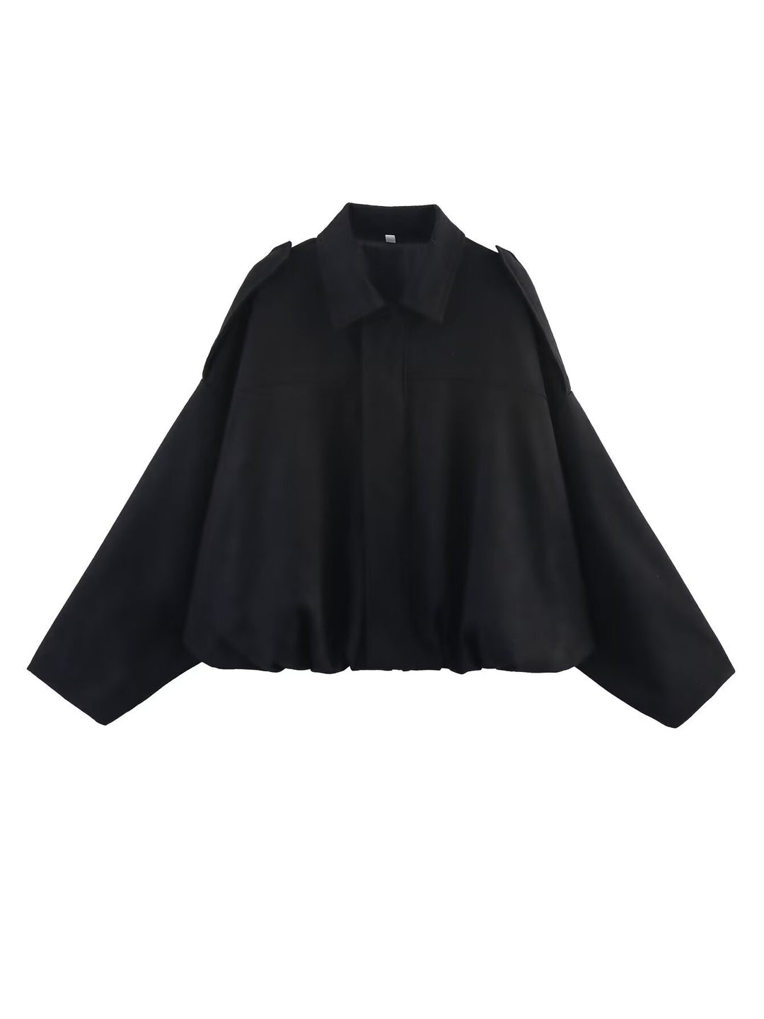 Damen Gekürzte Oversize-Blousonjacke aus Veloursoptik mit Tunnelzugsaum und Schulterpatten Echo Archiv