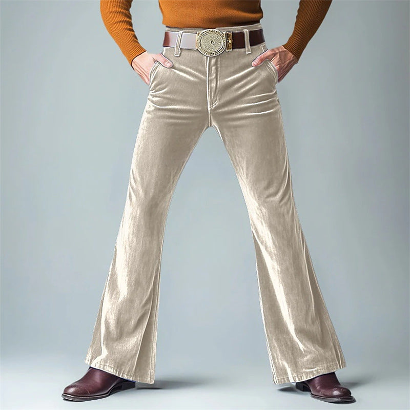 Herren lässige Flared-Hose aus hochwertigem Komfortstoff mit elegantem Schnitt Echoarchiv