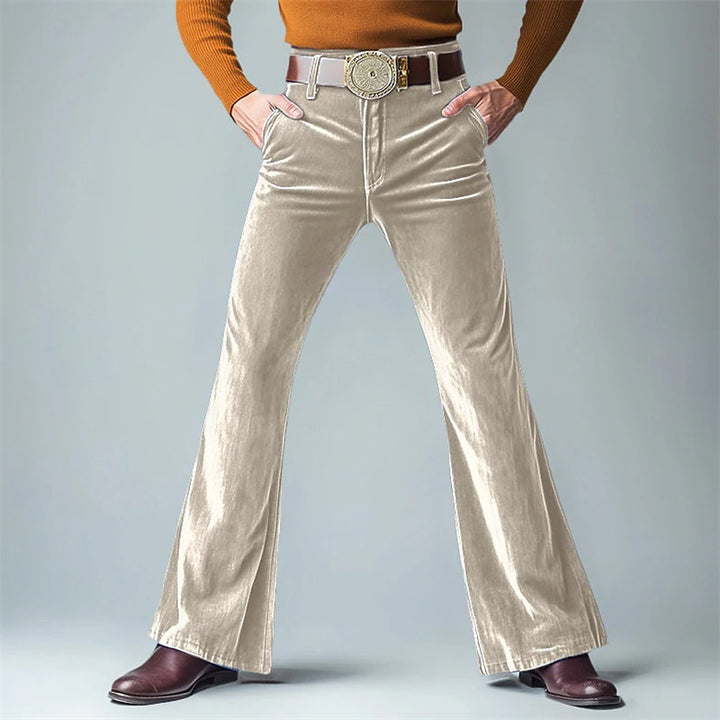 Herren lässige Flared-Hose aus hochwertigem Komfortstoff mit elegantem Schnitt Echoarchiv