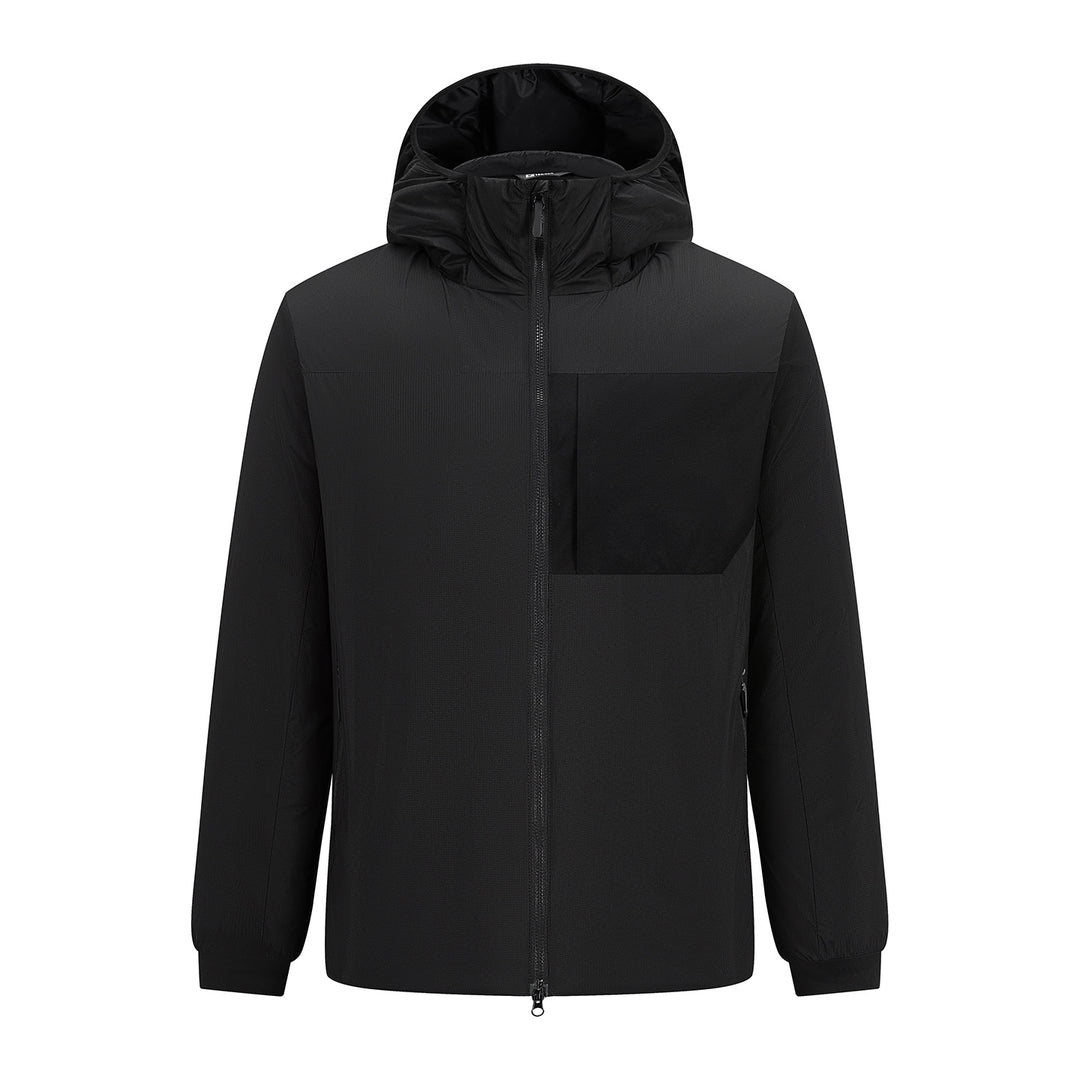 Herren Leichter Kapuzen-Urbanparka mit Zwei-Wege-Reißverschluss und Brusttasche Echoarchiv