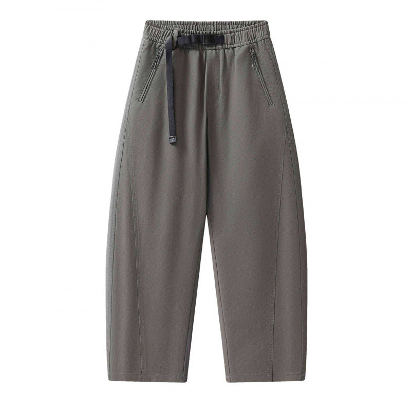 Unisex Weite knöchellange Cargo-Hose im Relaxed-Fit mit elastischem Tunnelzugbund und Reißverschlusstaschen Echo Archiv