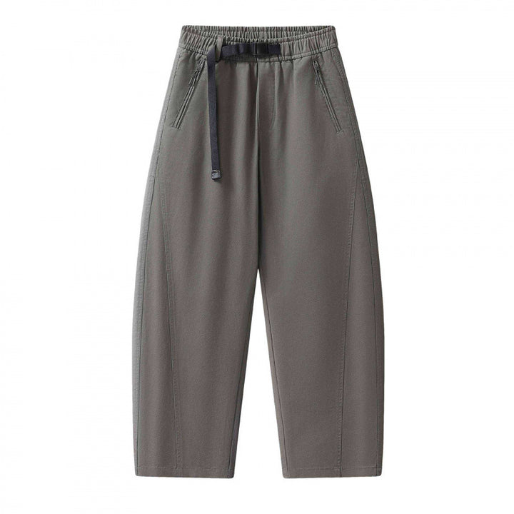 Unisex Weite knöchellange Cargo-Hose im Relaxed-Fit mit elastischem Tunnelzugbund und Reißverschlusstaschen Echo Archiv