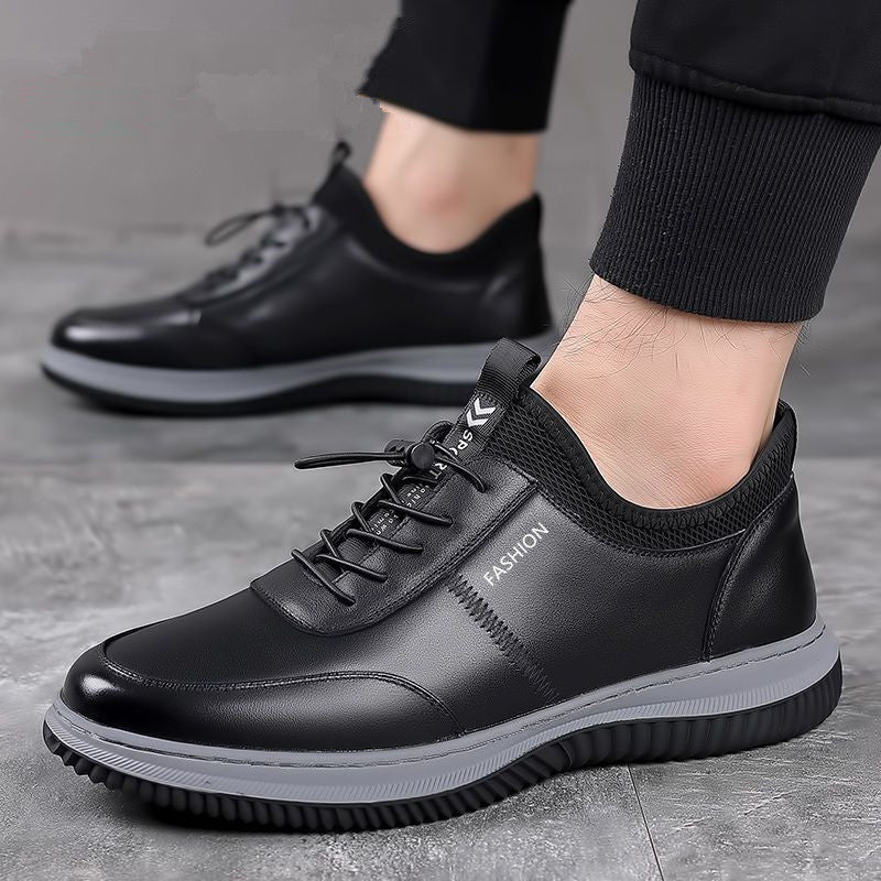 Herren Lederoptik-Sneaker mit stoßdämpfender Komfortsohle und elastischem Einstieg Echoarhiv