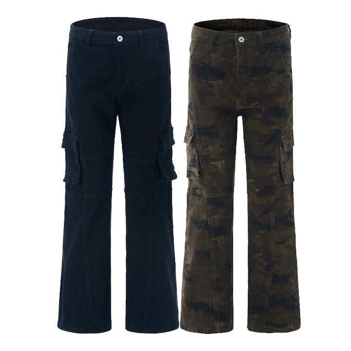 Damen Cargohose im Flared-Cut mit Utility-Taschen und verlängertem Saum Echo Archiv