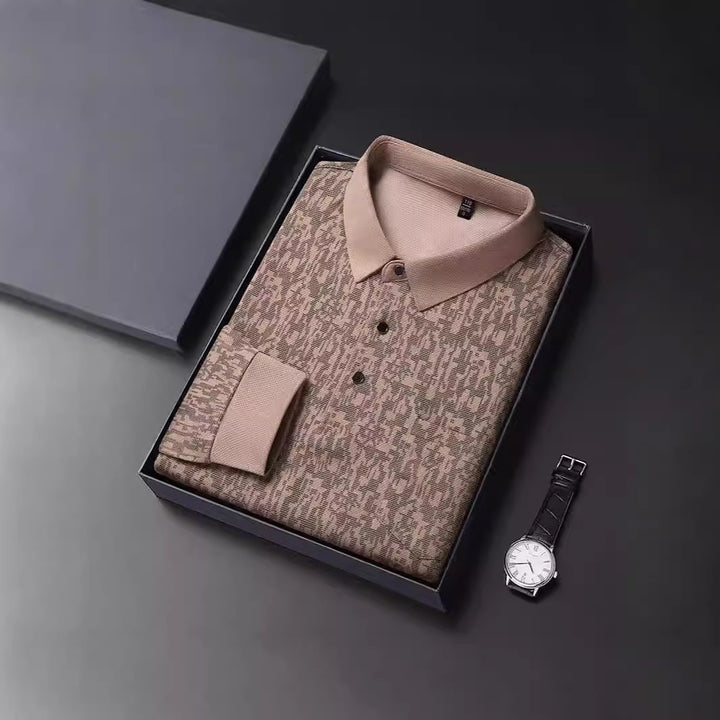 Herren Poloshirt mit grafischem Motiv und atmungsaktivem Funktionsmaterial Echoarchiv