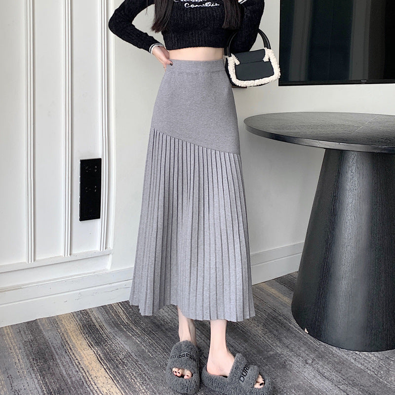 Damen Plissierter Maxirock mit asymmetrischem Design Echo Archiv