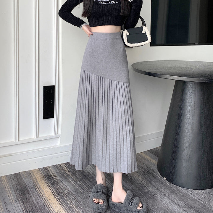 Damen Plissierter Maxirock mit asymmetrischem Design Echo Archiv