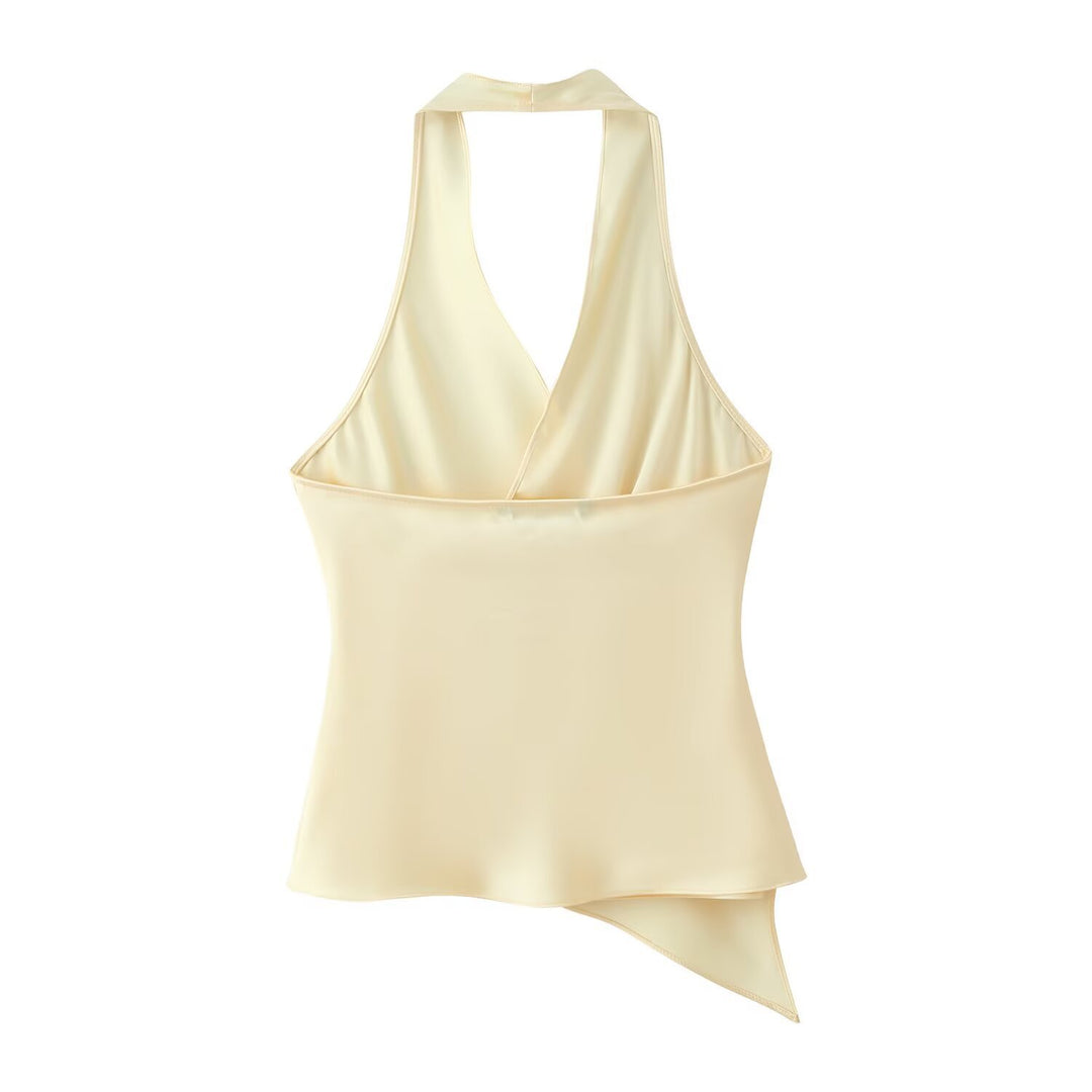 Damen Wickeloberteil aus fließendem Satin mit elegantem Rückenausschnitt Echo Archiv